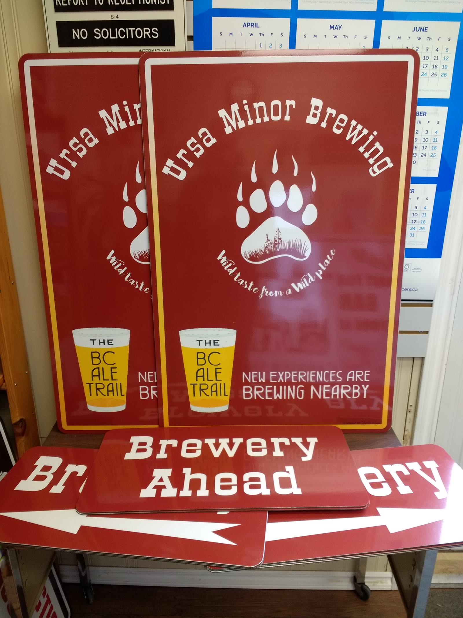 Ursa Minor Brewing BC Ale Trail signs