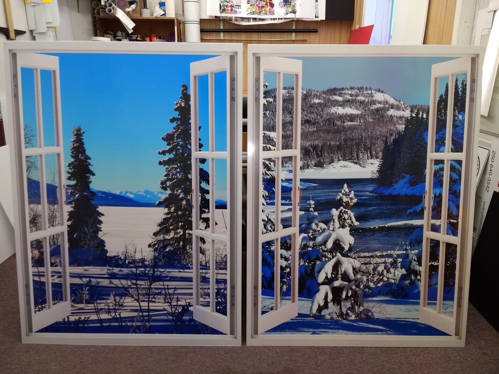 Printed window-frame wall art